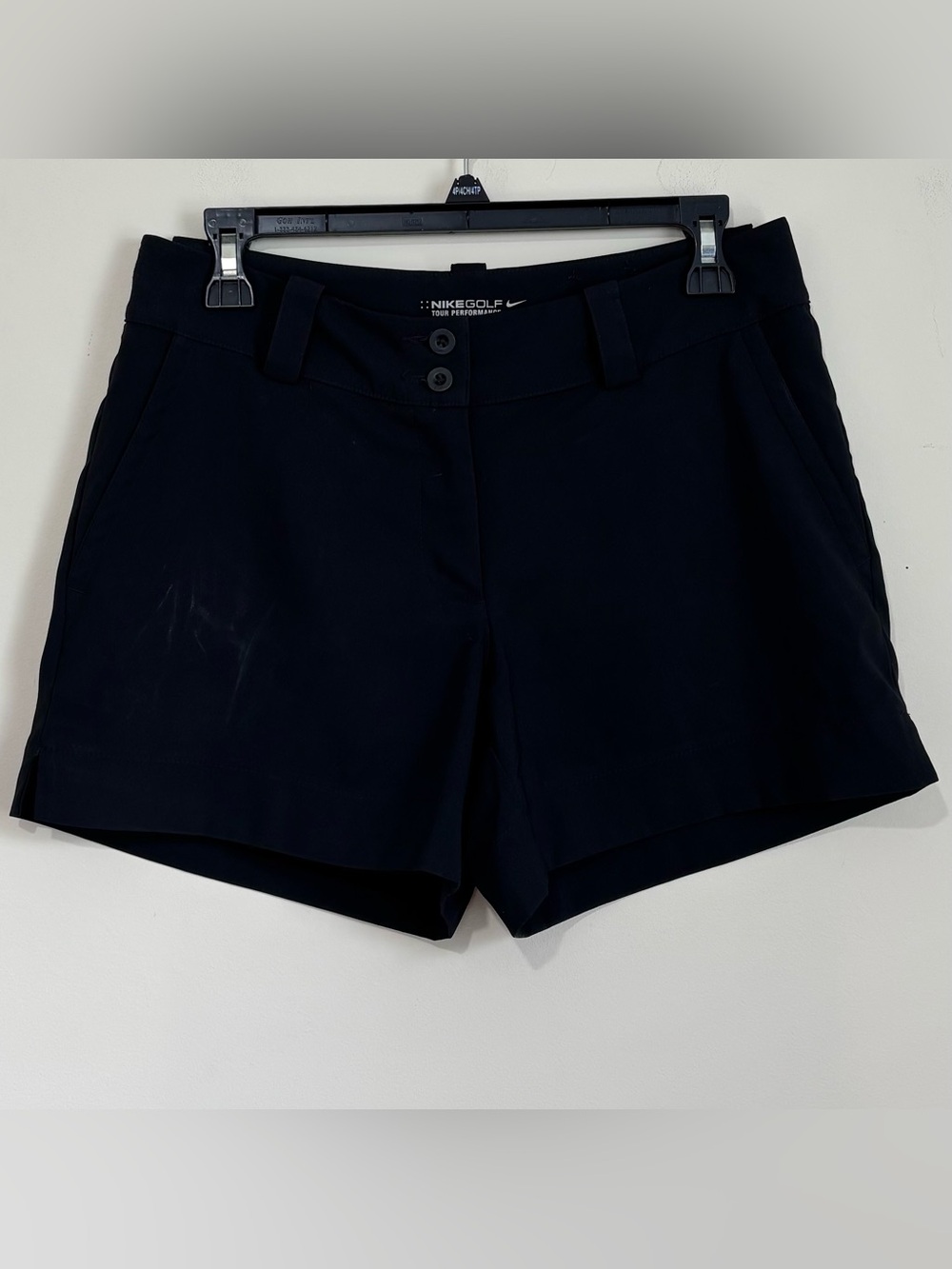 Nike Dri Fit Golf Tour Performance Mid Rise Black Sports Short 4.5" Women Size 4
